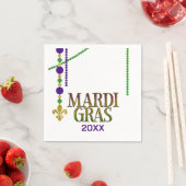 Mardi Gras customizable Paper Napkin スタンダードカクテルナプキン (インサイチュ)