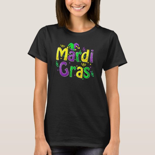 Mardi Gras Cute Carnival Fat Tuesday Funny_4 Tシャツ (正面)