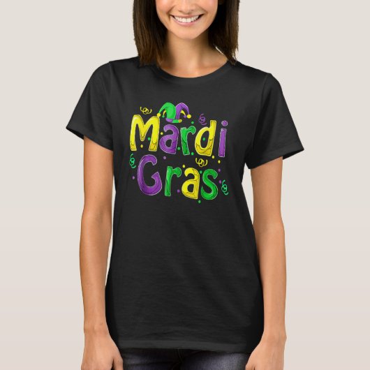 Mardi Gras Cute Carnival Fat Tuesday Funny Tシャツ (正面)