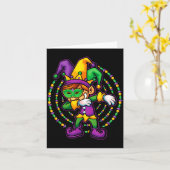 Mardi Gras Dabbing Boys Kids Gift Funny New Orlean カード (黄色い花)