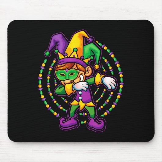 Mardi Gras Dabbing Boys Kids Gift Funny New Orlean マウスパッド (正面)
