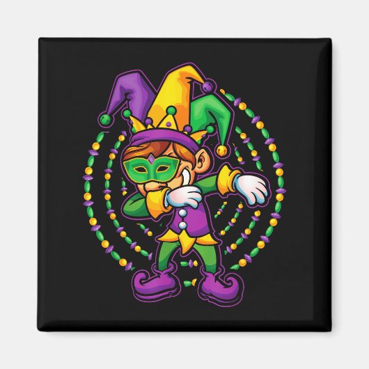 Mardi Gras Dabbing Boys Kids Gift Funny New Orlean マグネット (正面)