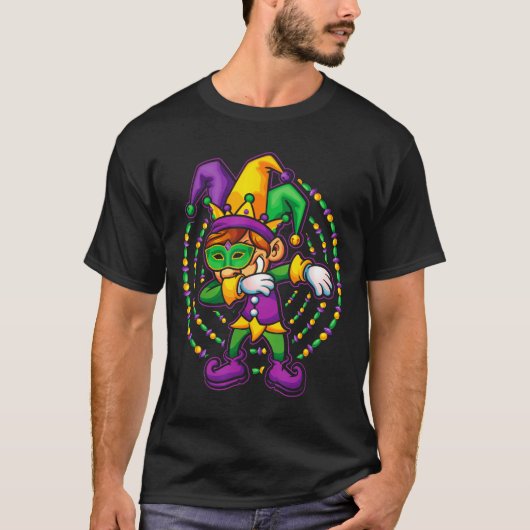 Mardi Gras Dabbing Boys Kids Gift Funny New Orlean Tシャツ (正面)