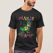 Mardi Gras Dabbing Rex Dinosaur Mardi Grawr Bead C Tシャツ (正面)