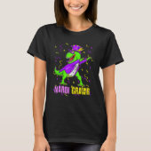 Mardi Gras Dabbing T Rex Dinosaur Funny Carnival M Tシャツ (正面)