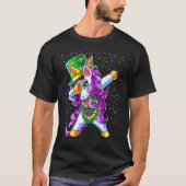 Mardi Gras Dabbing Unicorn Jester Hat Bead Costume Tシャツ (正面)