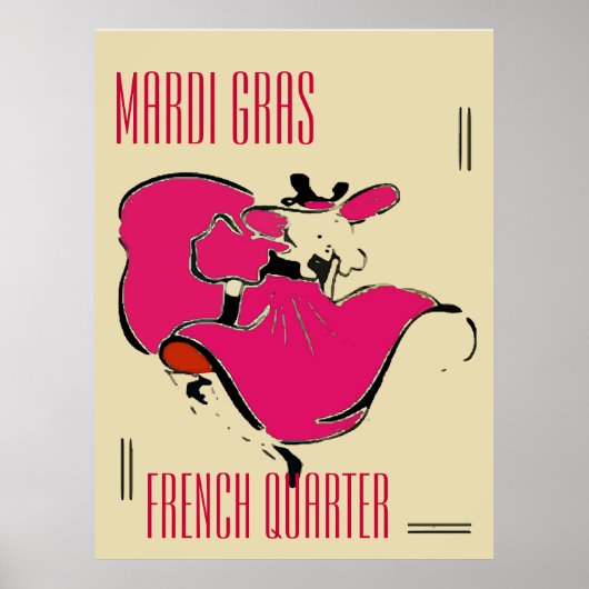 Mardi Gras Dancer、編集文字 ポスター (正面)