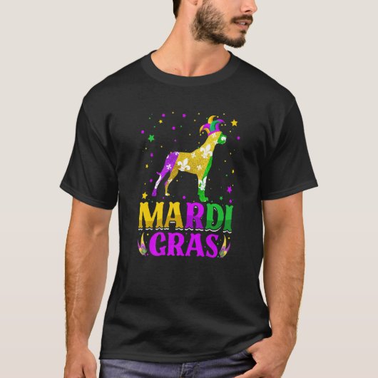 Mardi Gras Dane Dog Lover Carnival Jester Premium Tシャツ (正面)