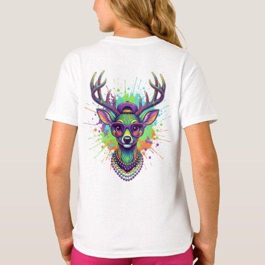 Mardi Gras Deer PNG  Tシャツ (裏面)