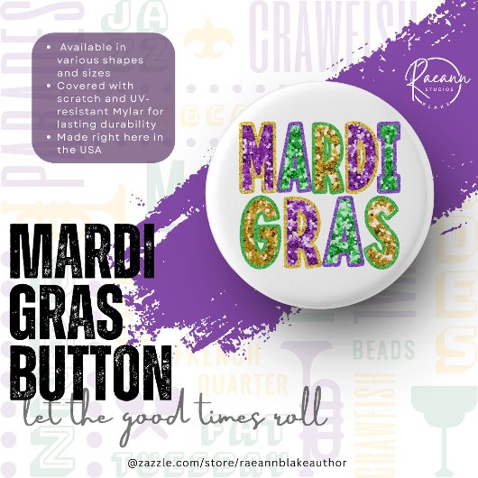 Mardi Gras Design Button 缶バッジ