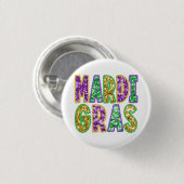 Mardi Gras Design Button 缶バッジ (正面&裏面)