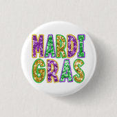 Mardi Gras Design Button 缶バッジ (正面)