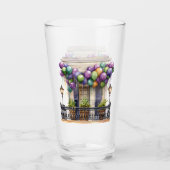 Mardi Gras Design Shaker Glass Cup タンブラーグラス (正面)