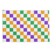 Mardi gras diagonal checkerboard pattern 枕カバー (裏面-右)