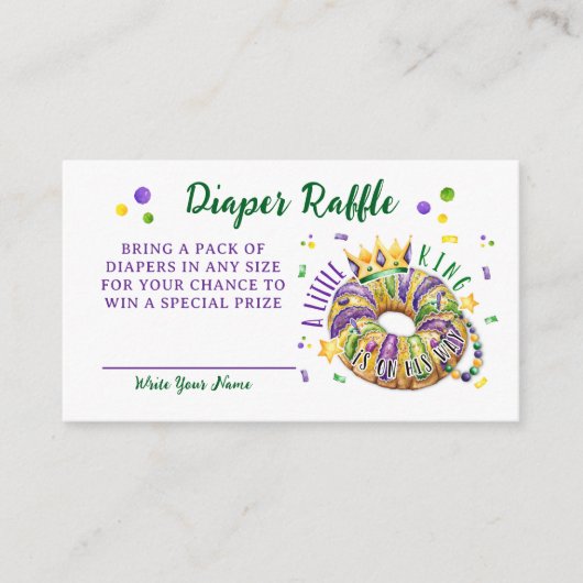 Mardi Gras Diaper Raffle Request エンクロージャーカード (正面)