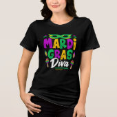 Mardi Gras Diva – Purple Mask Carnival Celebration トライブレンドＴシャツ (正面)