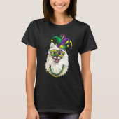 Mardi Gras Dog Carnival American Eskimo Jester Pet Tシャツ (正面)