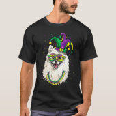 Mardi Gras Dog Carnival American Eskimo Jester Pet Tシャツ (正面)