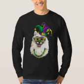 Mardi Gras Dog Carnival American Eskimo Jester Pet Tシャツ (正面)