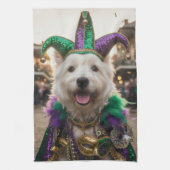 Mardi Gras Dog Jester Costume キッチンタオル (縦)