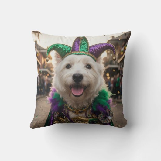 Mardi Gras Dog Jester Costume クッション (裏面)