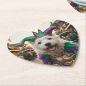 Mardi Gras Dog Jester Costume ペーパーコースター (アングル)