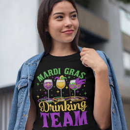 "Mardi Gras Drinking Team Fun Festival Design トライブレンドＴシャツ