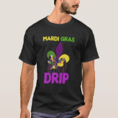 Mardi Gras Drip Cute Mardi Gras Carnival Costume P Tシャツ (正面)