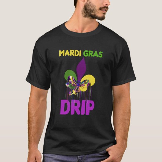Mardi Gras Drip Cute Mardi Gras Carnival Costume P Tシャツ (正面)