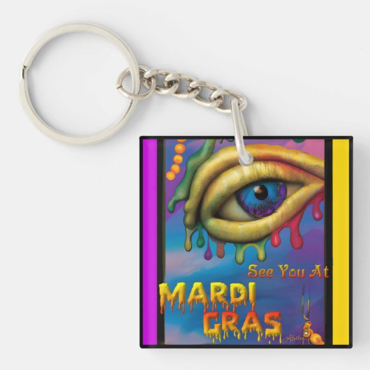 Mardi Gras Eyeでお会い キーホルダー (正面)