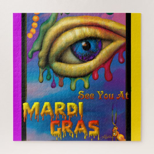 Mardi Gras Eyeでお会い ジグソーパズル (縦)
