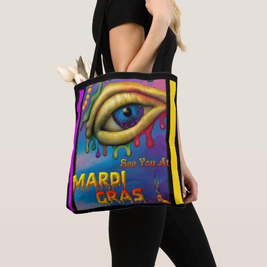 Mardi Gras Eyeでお会い トートバッグ (クローズアップ)