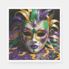 Mardi Gras Face Mask Party スタンダードランチョンナプキン