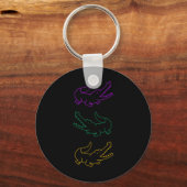 Mardi Gras Fat Tuesday Alligators Purple Green And キーホルダー (正面)