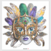 Mardi Gras Feather and Metal Mask シール (シート)