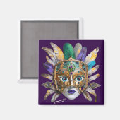 Mardi Gras Feather and Metal Mask マグネット (正面/裏面)