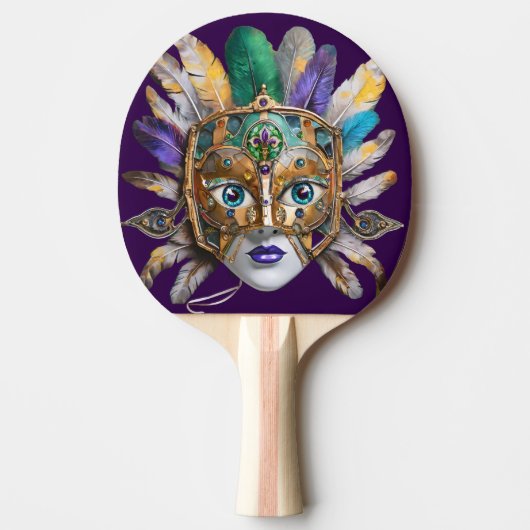 Mardi Gras Feather and Metal Mask 卓球ラケット (正面)