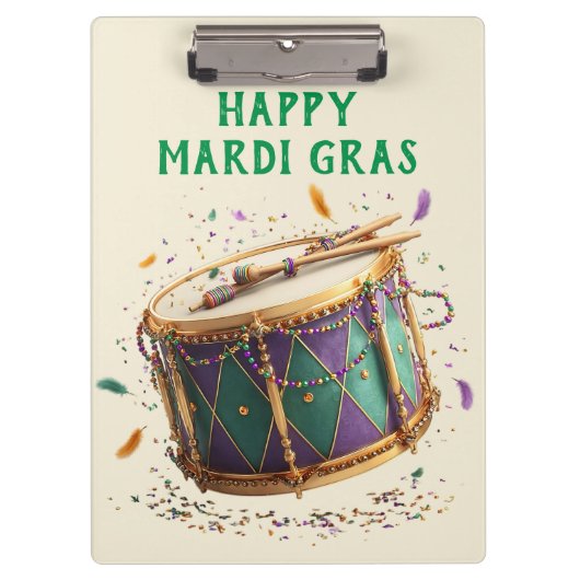 Mardi Gras Festive Drum クリップボード (正面)