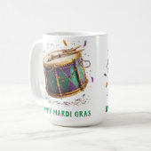 Mardi Gras Festive Drum コーヒーマグカップ (正面左)