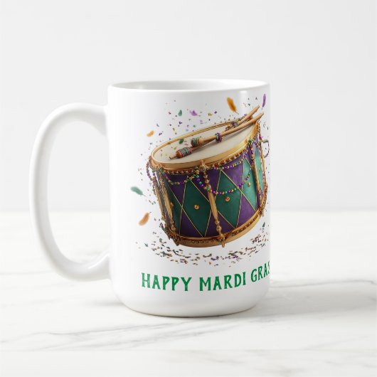 Mardi Gras Festive Drum コーヒーマグカップ (左)