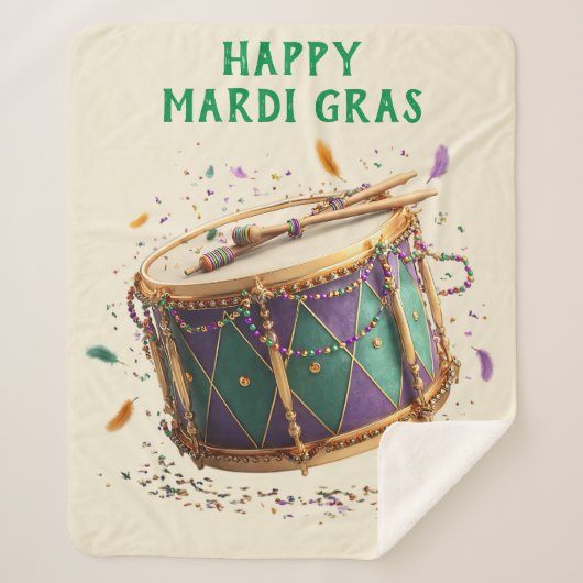 Mardi Gras Festive Drum シェルパブランケット (正面)