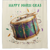 Mardi Gras Festive Drum シャワーカーテン (正面)