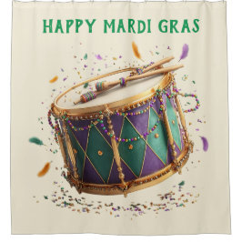 Mardi Gras Festive Drum シャワーカーテン