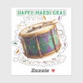Mardi Gras Festive Drum シール (シート)