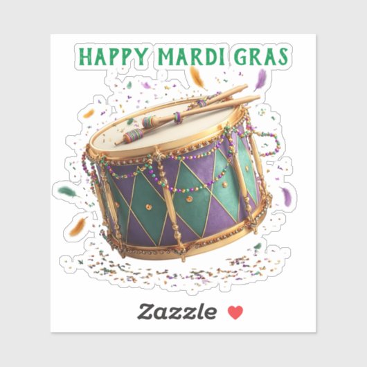 Mardi Gras Festive Drum シール (シート)