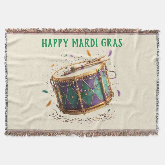 Mardi Gras Festive Drum スローブランケット (正面)
