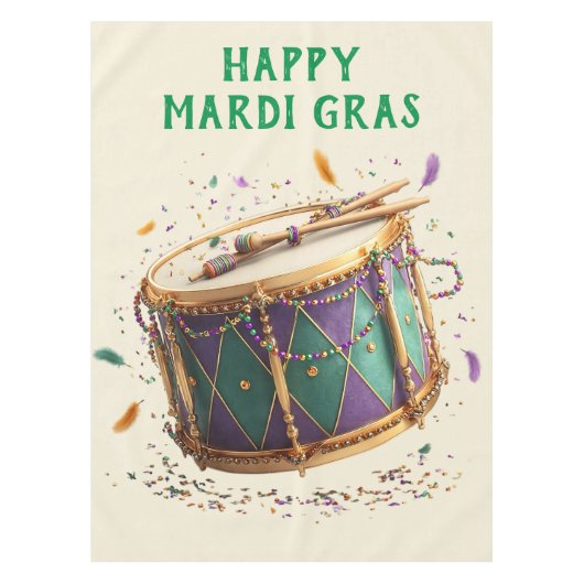 Mardi Gras Festive Drum テーブルクロス (正面)