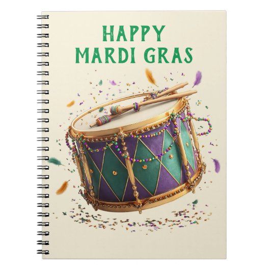 Mardi Gras Festive Drum ノートブック (正面)
