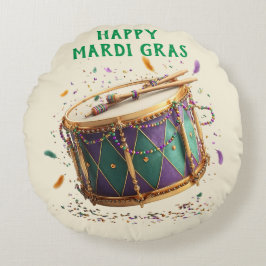 Mardi Gras Festive Drum ラウンドクッション
