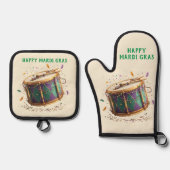 Mardi Gras Festive Drum 鍋つかみ&鍋敷きセット (正面)